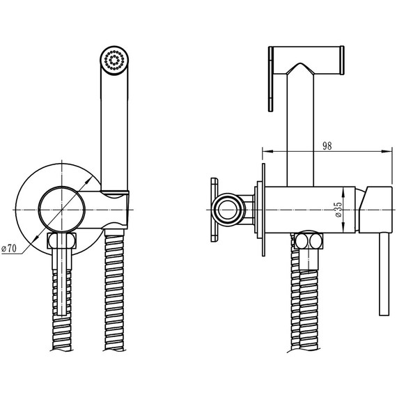 Набор для гигиенического душа Loranto LR80544000 (со скрытой частью) белый - фото 7