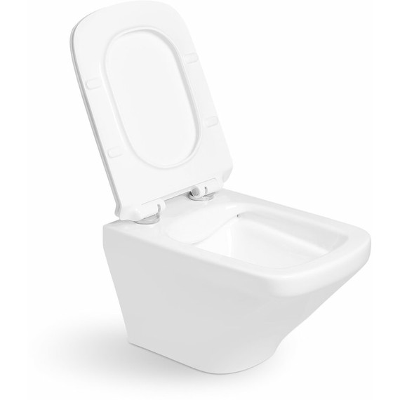 Унитаз подвесной безободковый SantiLine SL-5003 с тонкой крышкой микролифт - фото 2