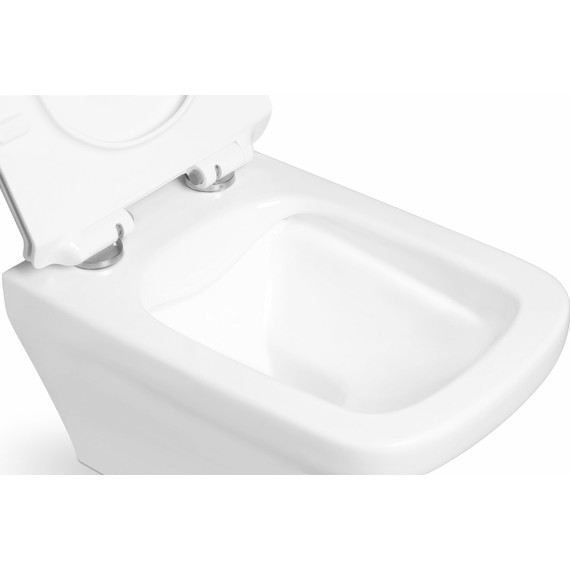 Унитаз подвесной безободковый SantiLine SL-5003 с тонкой крышкой микролифт - фото 3