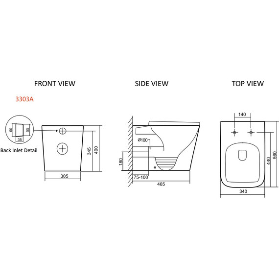 Унитаз приставной безободковый SantiLine SL-5021T с тонкой крышкой микролифт (система смыва Торнадо) - фото 2