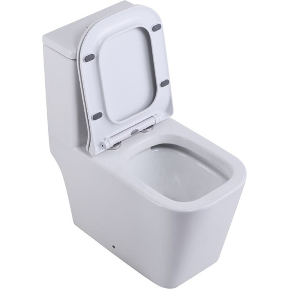 Унитаз-моноблок безободковый SantiLine SL-5024 с тонкой крышкой микролифт - фото 5