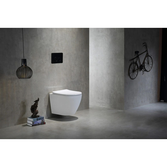 Унитаз подвесной безободковый SantiLine SL-5025 с тонкой крышкой микролифт (система смыва Торнадо) - фото 11