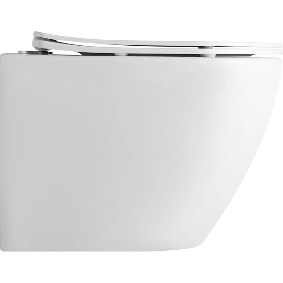 Унитаз подвесной безободковый SantiLine SL-5025 с тонкой крышкой микролифт (система смыва Торнадо) - фото 2