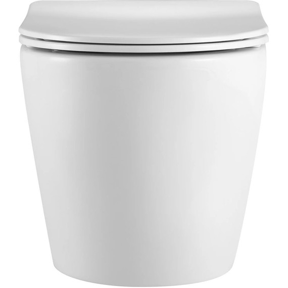 Унитаз подвесной безободковый SantiLine SL-5025 с тонкой крышкой микролифт (система смыва Торнадо) - фото 3