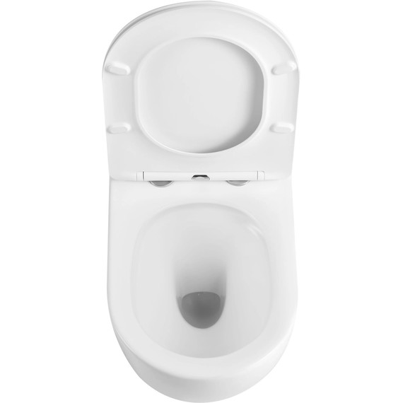 Унитаз подвесной безободковый SantiLine SL-5025 с тонкой крышкой микролифт (система смыва Торнадо) - фото 5