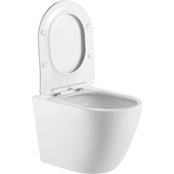 Унитаз подвесной безободковый SantiLine SL-5025 с тонкой крышкой микролифт (система смыва Торнадо) - фото 7