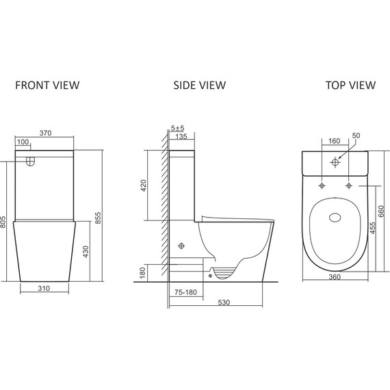 Унитаз-компакт безободковый SantiLine SL-5026MB с тонкой крышкой микролифт (система смыва Торнадо) чёрный матовый - фото 8