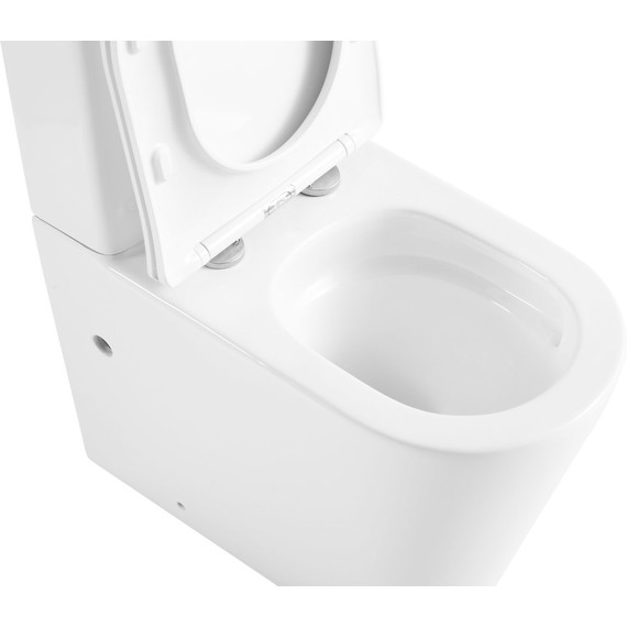 Унитаз-компакт безободковый SantiLine SL-5026 с тонкой крышкой микролифт (система смыва Торнадо) - фото 5