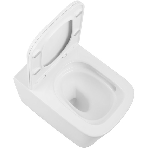 Унитаз подвесной безободковый SantiLine SL-5027 с тонкой крышкой микролифт (система смыва Торнадо) - фото 7