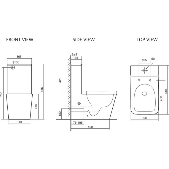 Унитаз-компакт безободковый SantiLine SL-5028 с тонкой крышкой микролифт (система смыва Торнадо) - фото 11