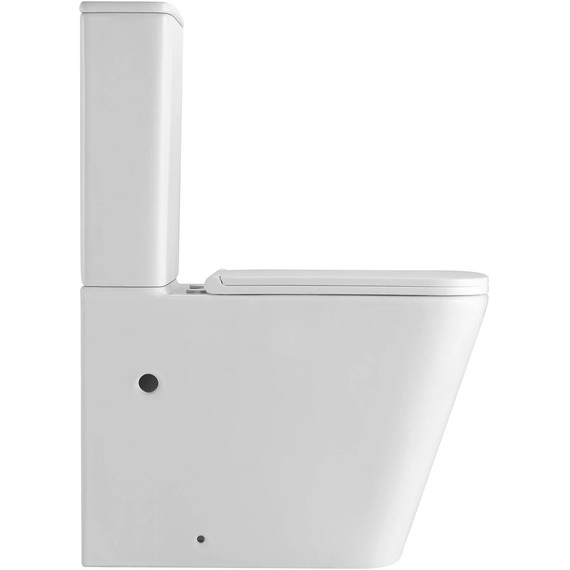 Унитаз-компакт безободковый SantiLine SL-5028 с тонкой крышкой микролифт (система смыва Торнадо) - фото 2