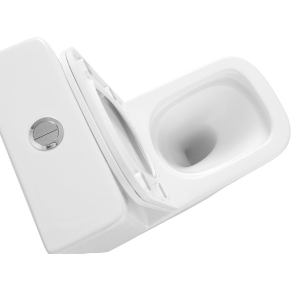 Унитаз-компакт безободковый SantiLine SL-5028 с тонкой крышкой микролифт (система смыва Торнадо) - фото 8