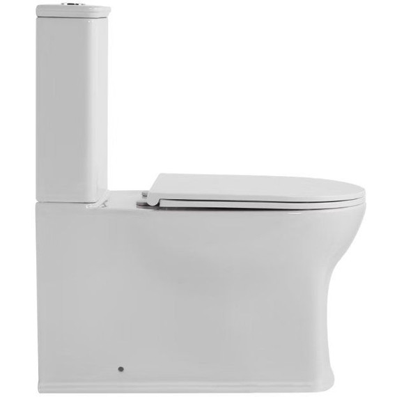 Унитаз-компакт безободковый SantiLine SL-5042 с тонкой крышкой микролифт (система смыва Торнадо) - фото 2