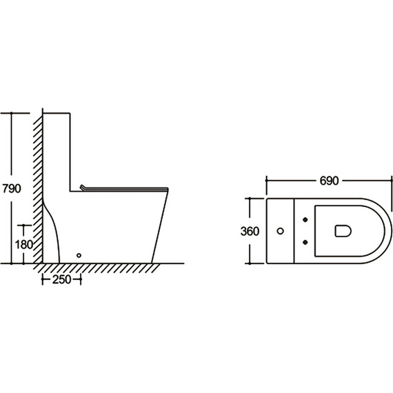 Унитаз-компакт безободковый SantiLine SL-5045 с тонкой крышкой микролифт (система смыва Торнадо) - фото 2