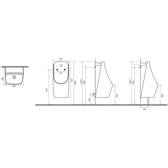Писсуар подвесной SantiLine SL-6004 (подвод воды скрытый) - фото 2