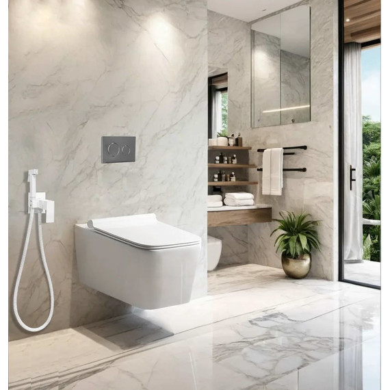 Унитаз подвесной безободковый Cerutti SPA Viola Aria Tornado 10583 с тонкой крышкой микролифт (система смыва Торнадо) - фото 3