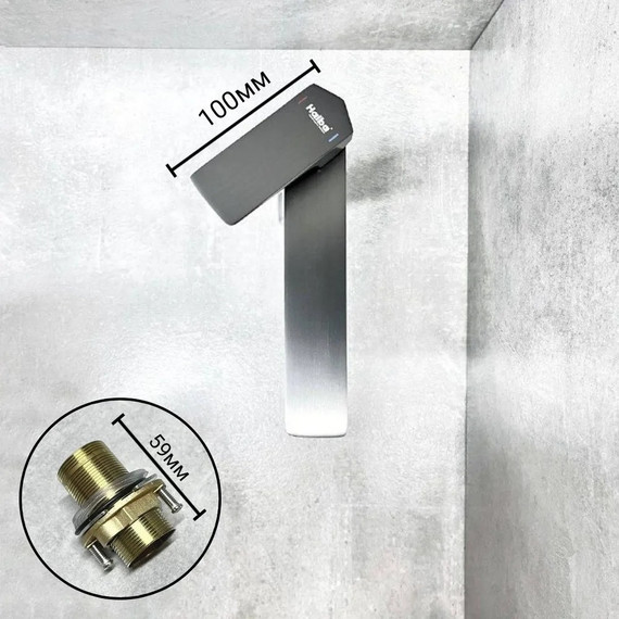 Смеситель для раковины высокий Haiba HB11726-3, графит - фото 5