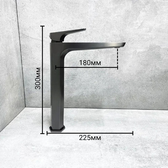 Смеситель для раковины высокий Haiba HB11726-3, графит - фото 3