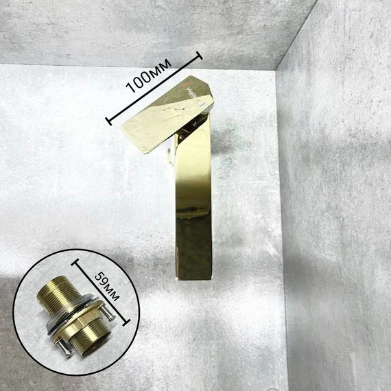 Смеситель для раковины высокий Haiba HB11726-5, золото - фото 4