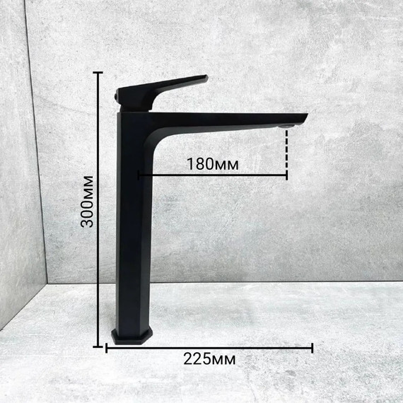 Смеситель для раковины высокий Haiba HB11726-7, чёрный - фото 2