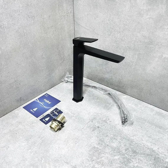 Смеситель для раковины высокий Haiba HB11726-7, чёрный - фото 6