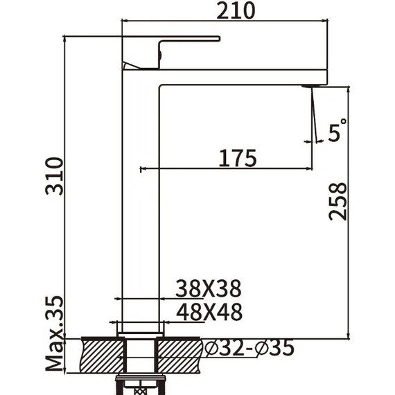 Смеситель для раковины высокий Belz B11613-3, графит - фото 21