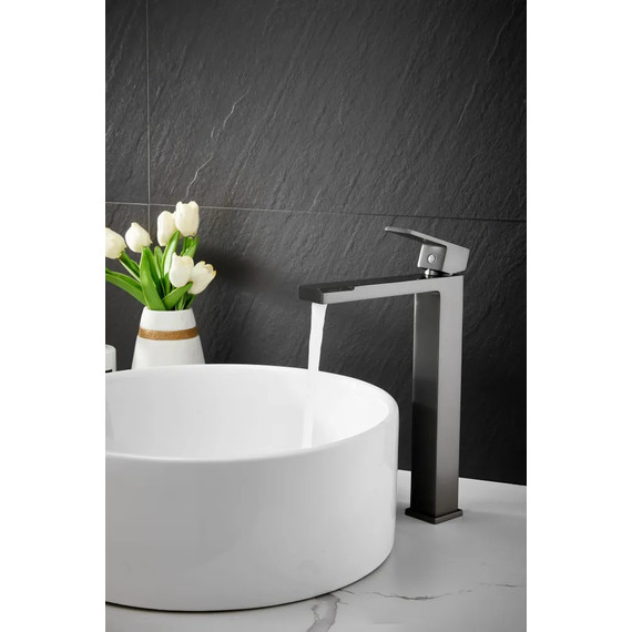 Смеситель для раковины высокий Belz B11613-3, графит - фото 8