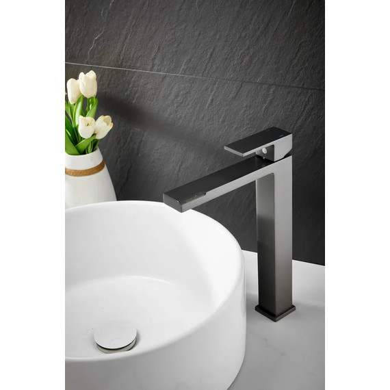 Смеситель для раковины высокий Belz B11613-3, графит - фото 7