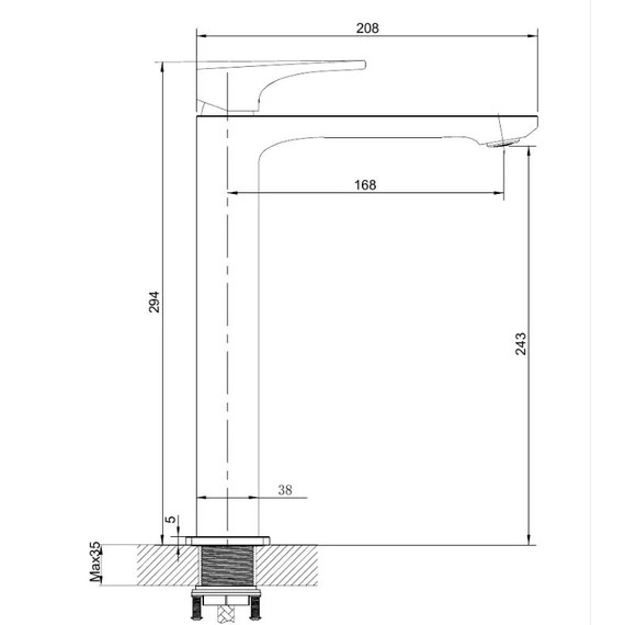 Смеситель для раковины высокий Belz B11709-7, чёрный - фото 16