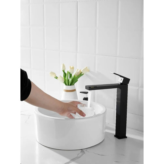 Смеситель для раковины высокий Belz B11613-7, чёрный - фото 12