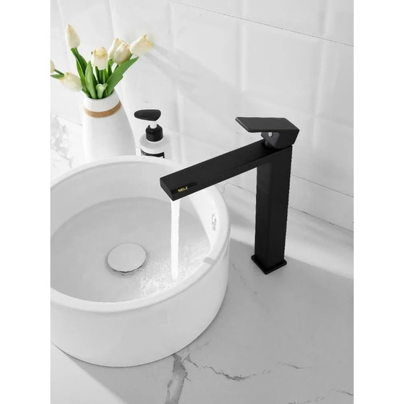 Смеситель для раковины высокий Belz B11613-7, чёрный - фото 9