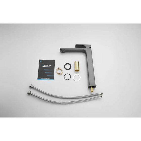 Смеситель для раковины высокий Belz B11709-3, графит - фото 12