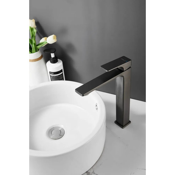 Смеситель для раковины высокий Belz B11709-3, графит - фото 4