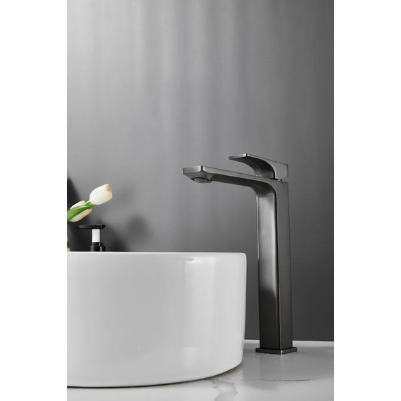 Смеситель для раковины высокий Belz B11709-3, графит - фото 6