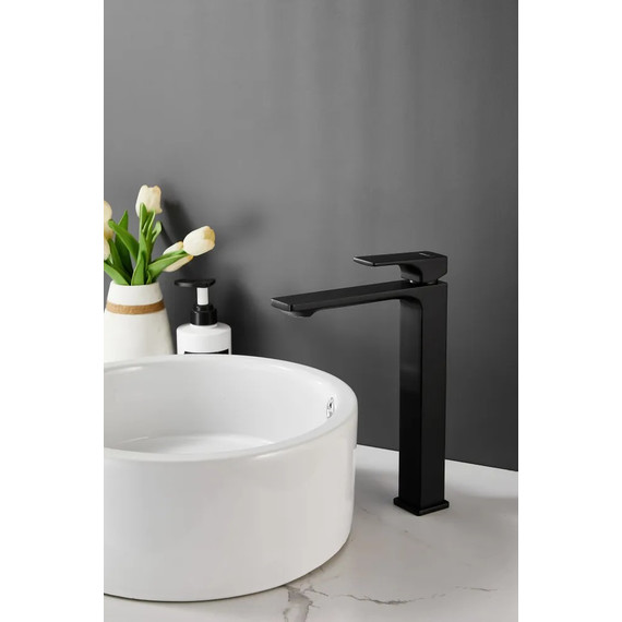 Смеситель для раковины высокий Belz B11709-7, чёрный - фото 2