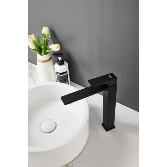 Смеситель для раковины высокий Belz B11709-7, чёрный - фото 6