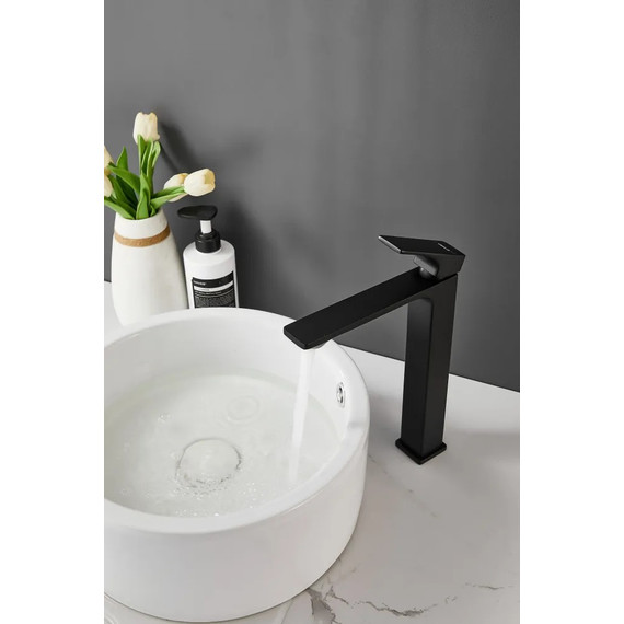 Смеситель для раковины высокий Belz B11709-7, чёрный - фото 8