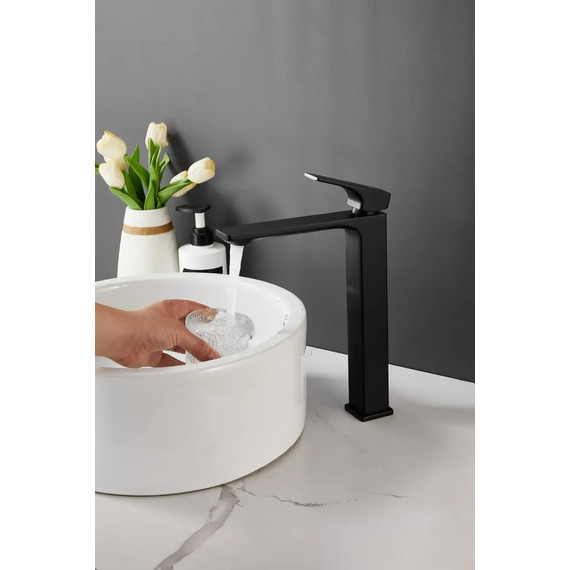 Смеситель для раковины высокий Belz B11709-7, чёрный - фото 11