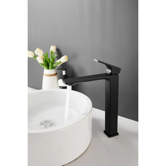 Смеситель для раковины высокий Belz B11709-7, чёрный - фото 10