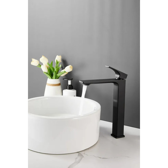 Смеситель для раковины высокий Belz B11709-7, чёрный - фото 7