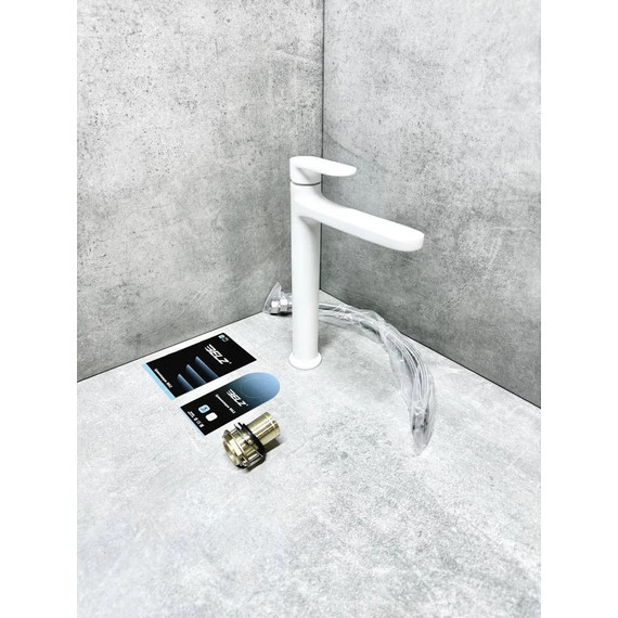 Смеситель для раковины высокий Belz B11713-8, белый - фото 6