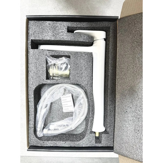 Смеситель для раковины высокий Belz B11713-8, белый - фото 8