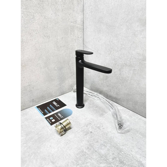 Смеситель для раковины высокий Belz B11713-7, чёрный - фото 5