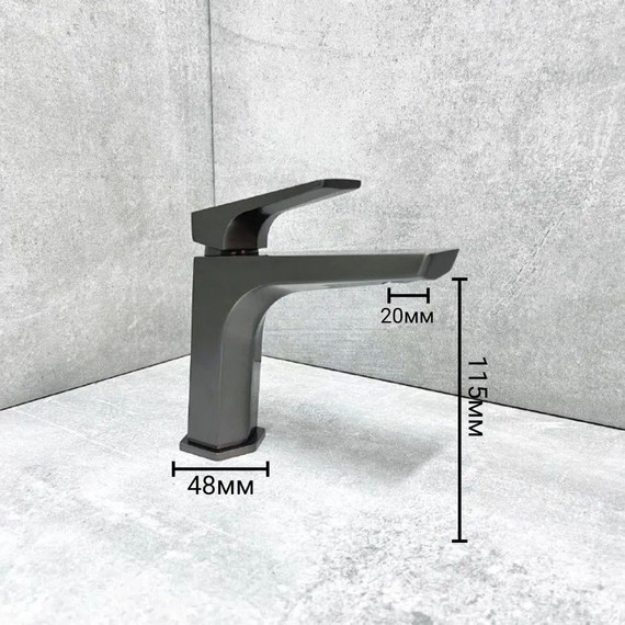 Смеситель для раковины Haiba HB10726-3, оружейная сталь - фото 5