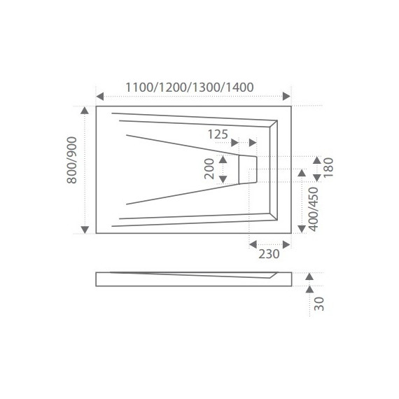Каменный поддон Bas Атриум 110х70 см - фото, картинка 2 Каменный поддон Bas Атриум 110х70 см - фото 2