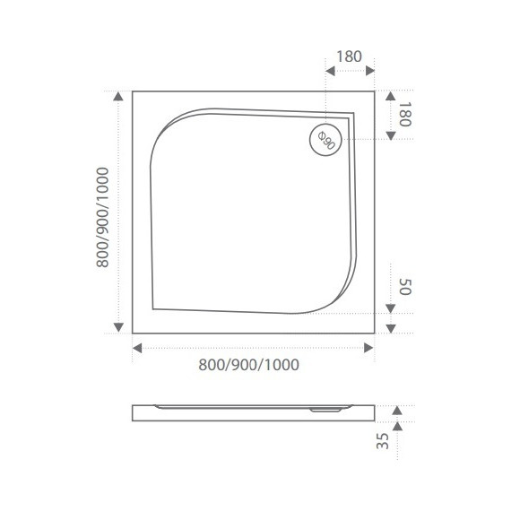 Каменный поддон Bas Квадро 100х100 см - фото, картинка 2 Каменный поддон Bas Квадро 100х100 см - фото 2