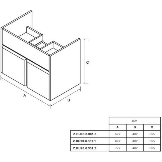 Тумба подвесная с раковиной Roca Up 60 см ZRU9303010, белый - фото 7