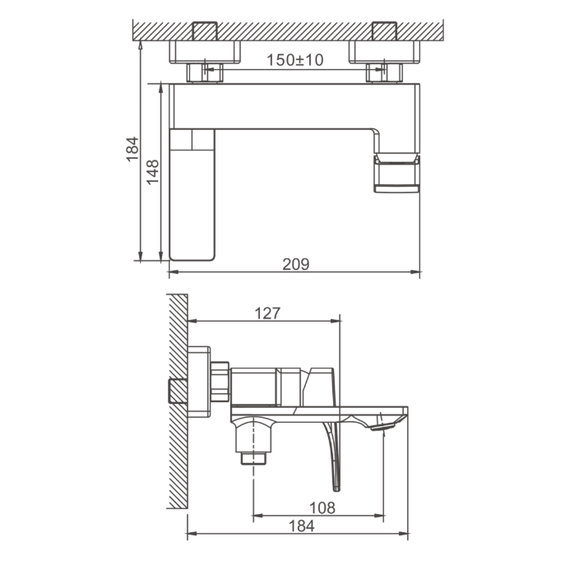 Смеситель для ванны Belz B60709-7, чёрный - фото 2