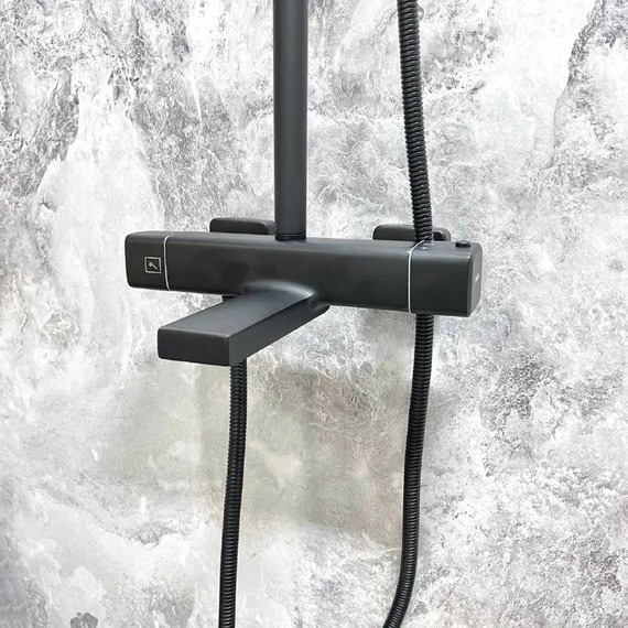 Душевая стойка с термостатом Haiba HB24537-7, чёрный - фото 10