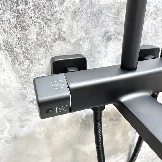 Душевая стойка с термостатом Haiba HB24537-7, чёрный - фото 15